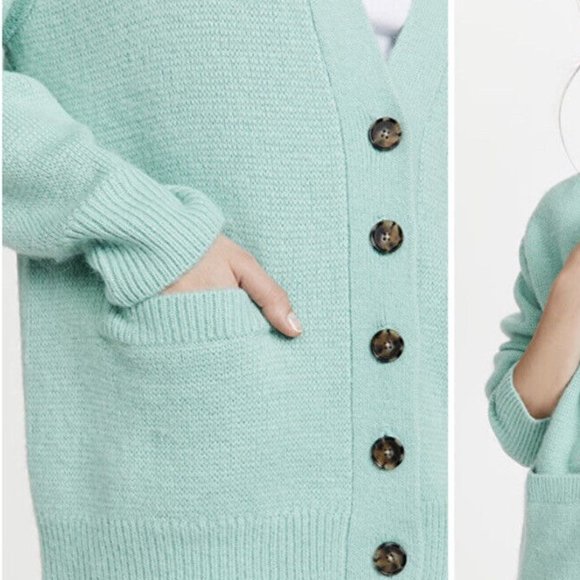 RE/DONE 90s Oversized 90s V-Neck Cardigan Spearmint- Size Small - Picture 4 of 12